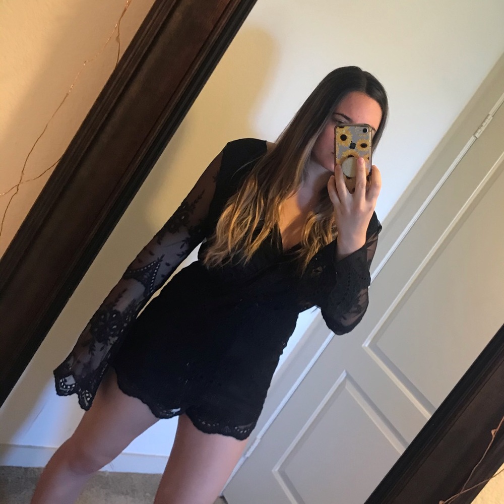 Tobi Black Lace Romper